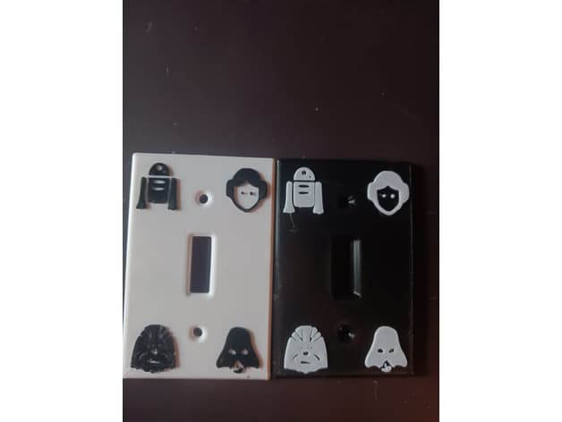Star wars characters light switch cover. 3d model