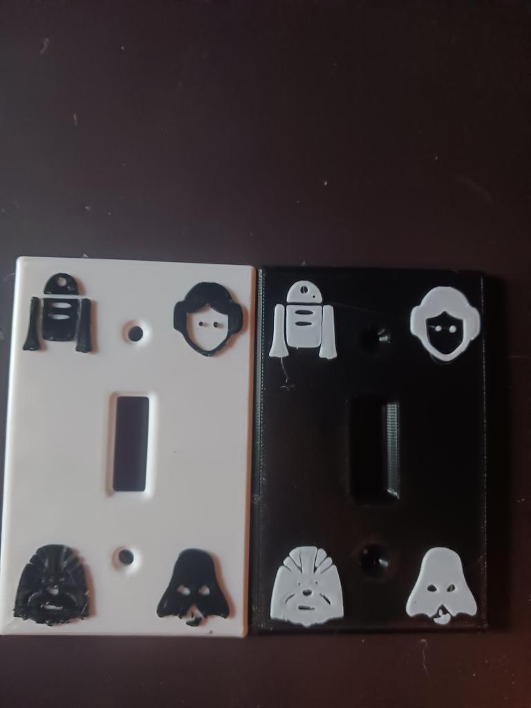 Star wars characters light switch cover.  3d model