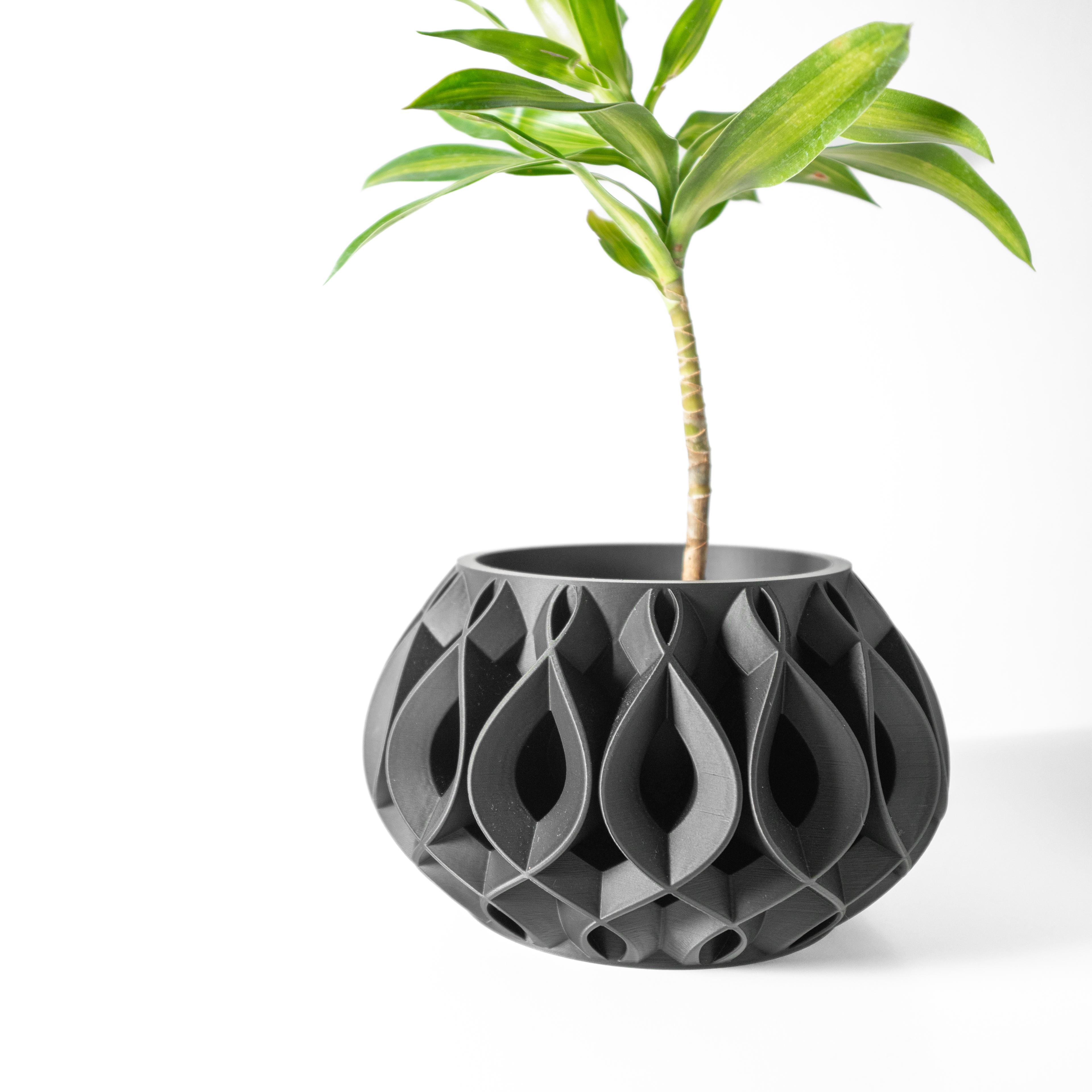 The Viris Planter Pot with Drainage Tray & Stand Included: Modern and Unique Home Decor for Plants 3d model