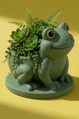 Cute Frog Planter Pot Animal Plant Holder Indoor Decor 3d model
