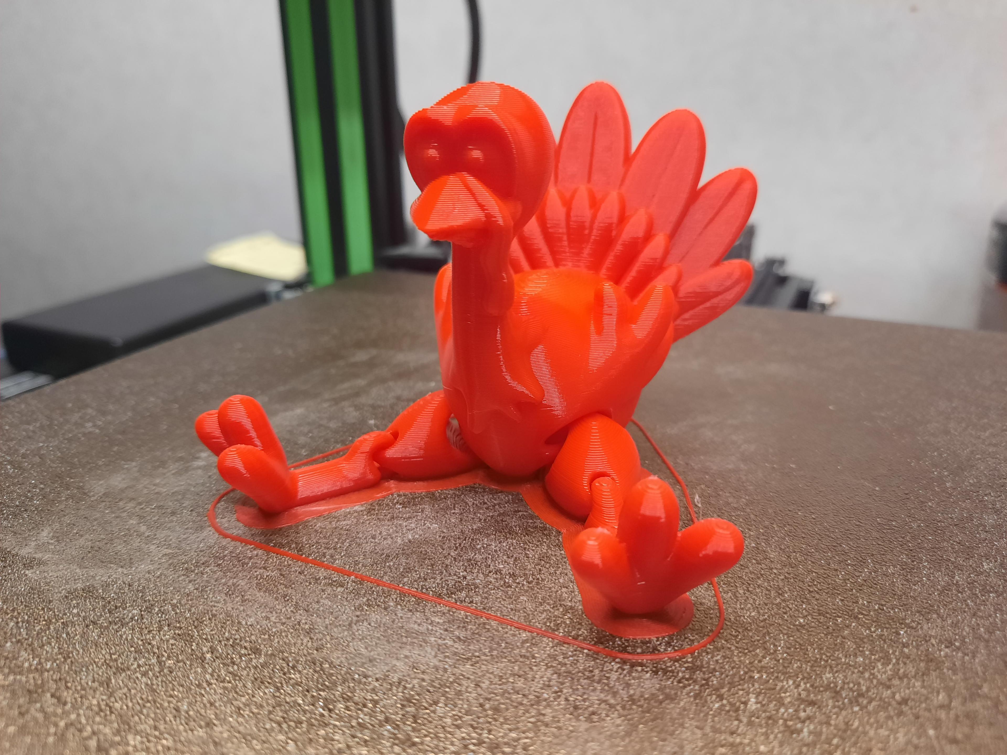 Turkey Flexi Leg - Yes,  it worked without supports 👏 0.24 layers for a quick print 👀👍. Again sorry for the red hehe 😜 got more brown on order 😄 
Love these designs 😍  - 3d model
