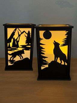 Wolf and Bear Lamp Candle Holder Tea Light holder Home decor No supports No Glue needed 3d model