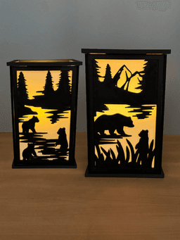 Wolf and Bear Lamp Candle Holder Tea Light holder Home decor No supports No Glue needed 3d model