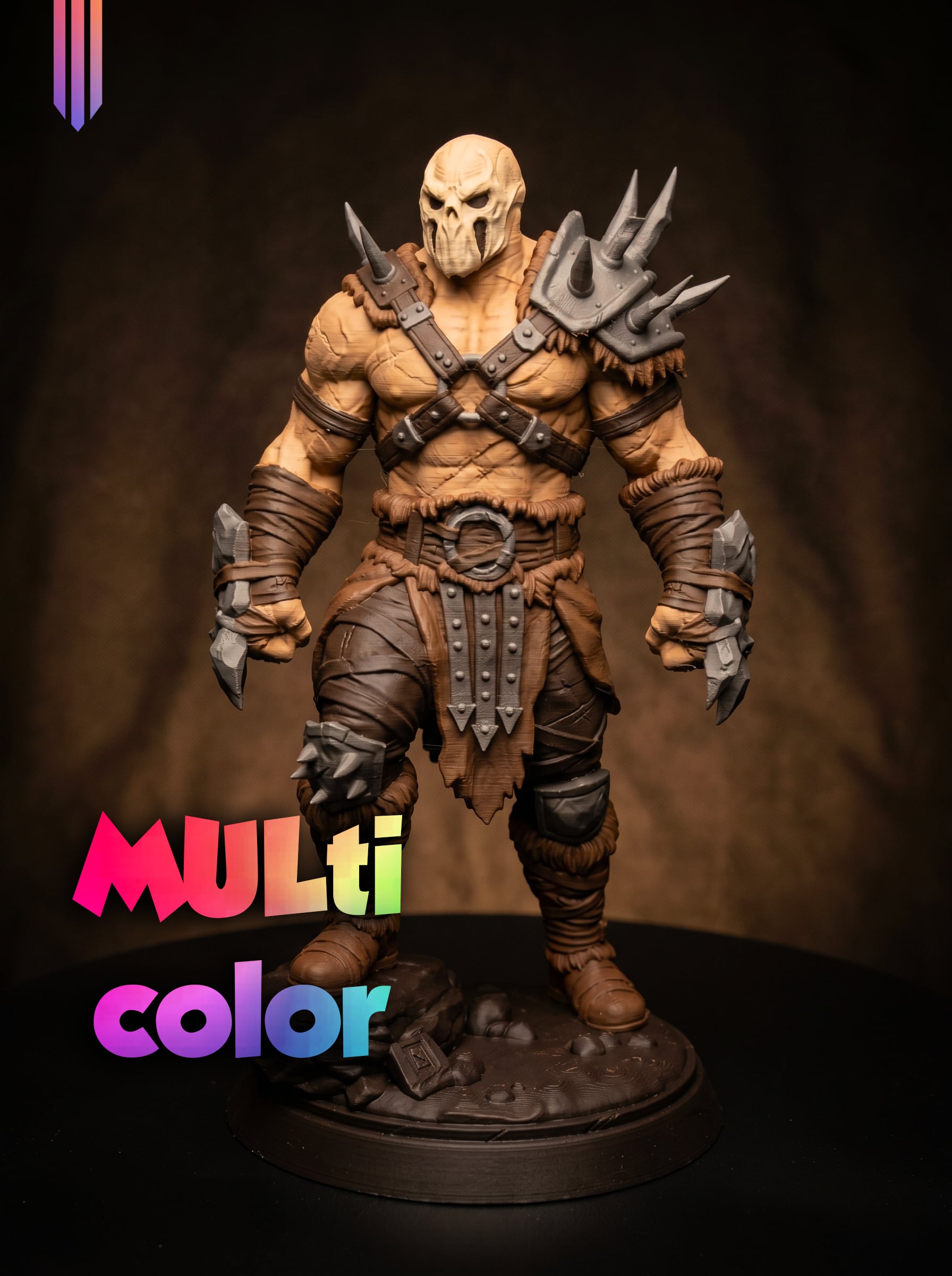 Skull Warrior Figure 3MF | Dark Fantasy Multi-Color | HighDetail 3d model