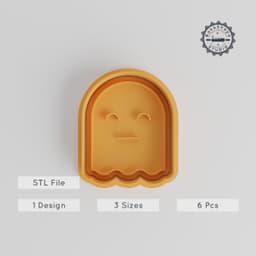 Ghost Shape Cookie Cutter & Stamp Set, S/M/L Sizes, Perfect for Fondant, Halloween & Celebration Decor, Spooky Spirit Baking Tools PRODUCT_4289 3d model