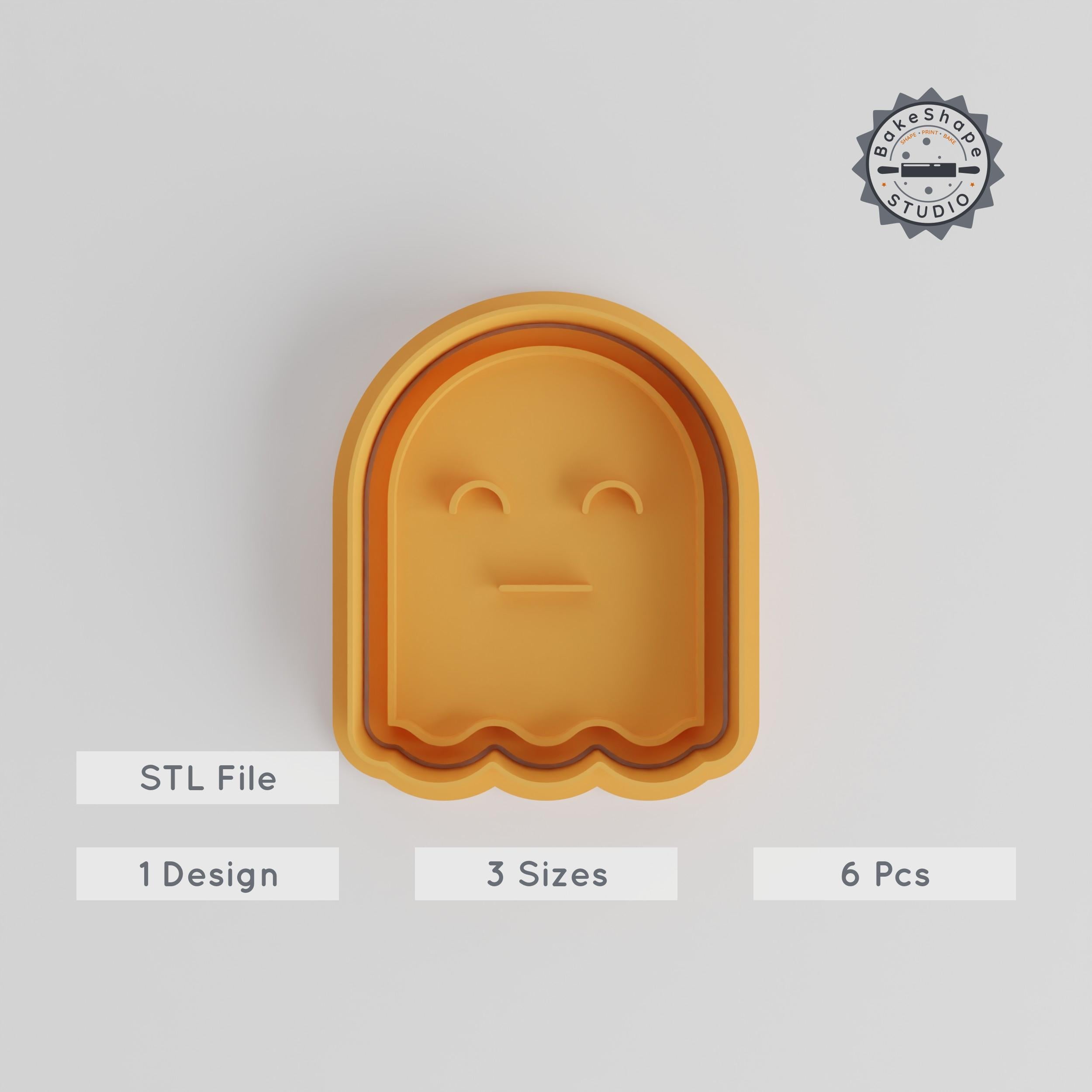 Ghost Shape Cookie Cutter & Stamp Set, S/M/L Sizes, Perfect for Fondant, Halloween & Celebration Decor, Spooky Spirit Baking Tools PRODUCT_4289 3d model