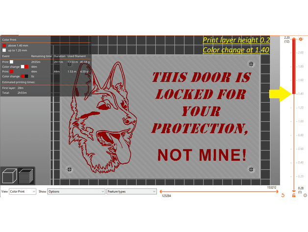 Dog (German Shepherd) Entry Warning Sign 3d model