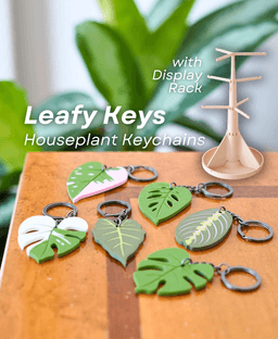 Leafy Keys - Houseplant Keychains - Monstera Albo plant leaves for car keys 3d model