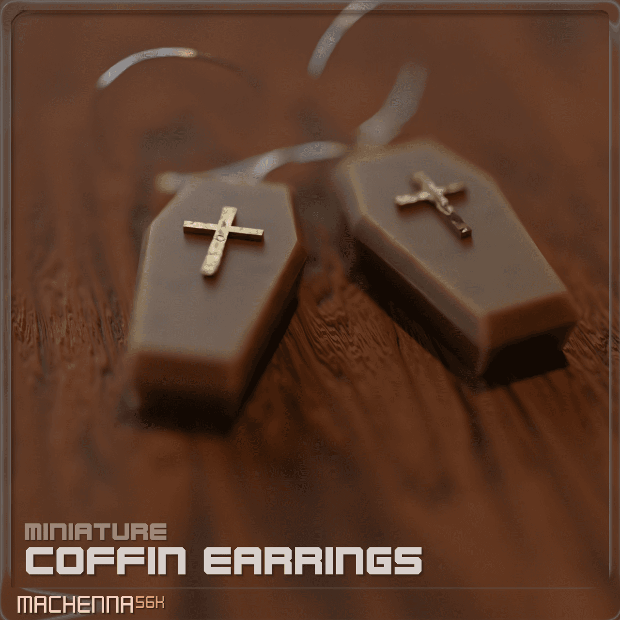 Lil' Coffin Earrings 3d model