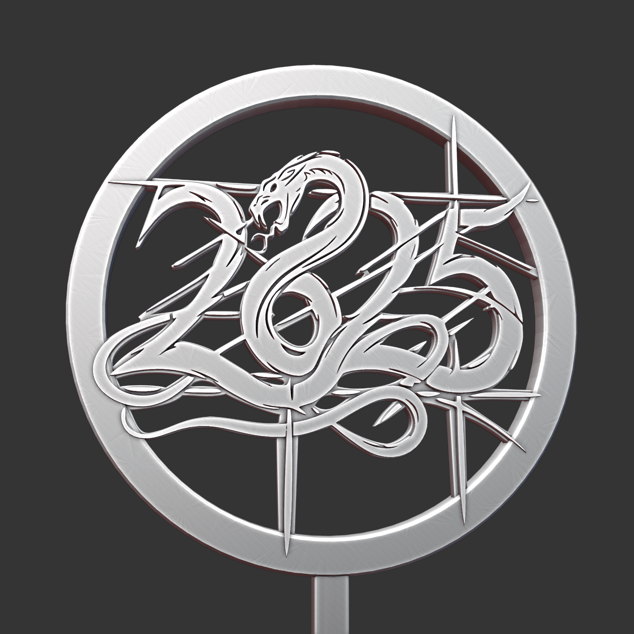 HAPPY NEW YEAR 2025 CAKE TOPPER 3d model