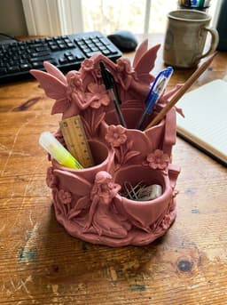 Enchanted Fairy Garden Desk Organizer | Whimsical Office Storage & Decor 3d model