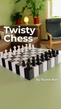 Twisty Chess Board by Ruven Bals 3d model