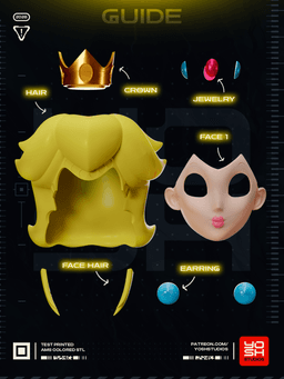 Blonde Princess Mask 3D Printer STL 3d model