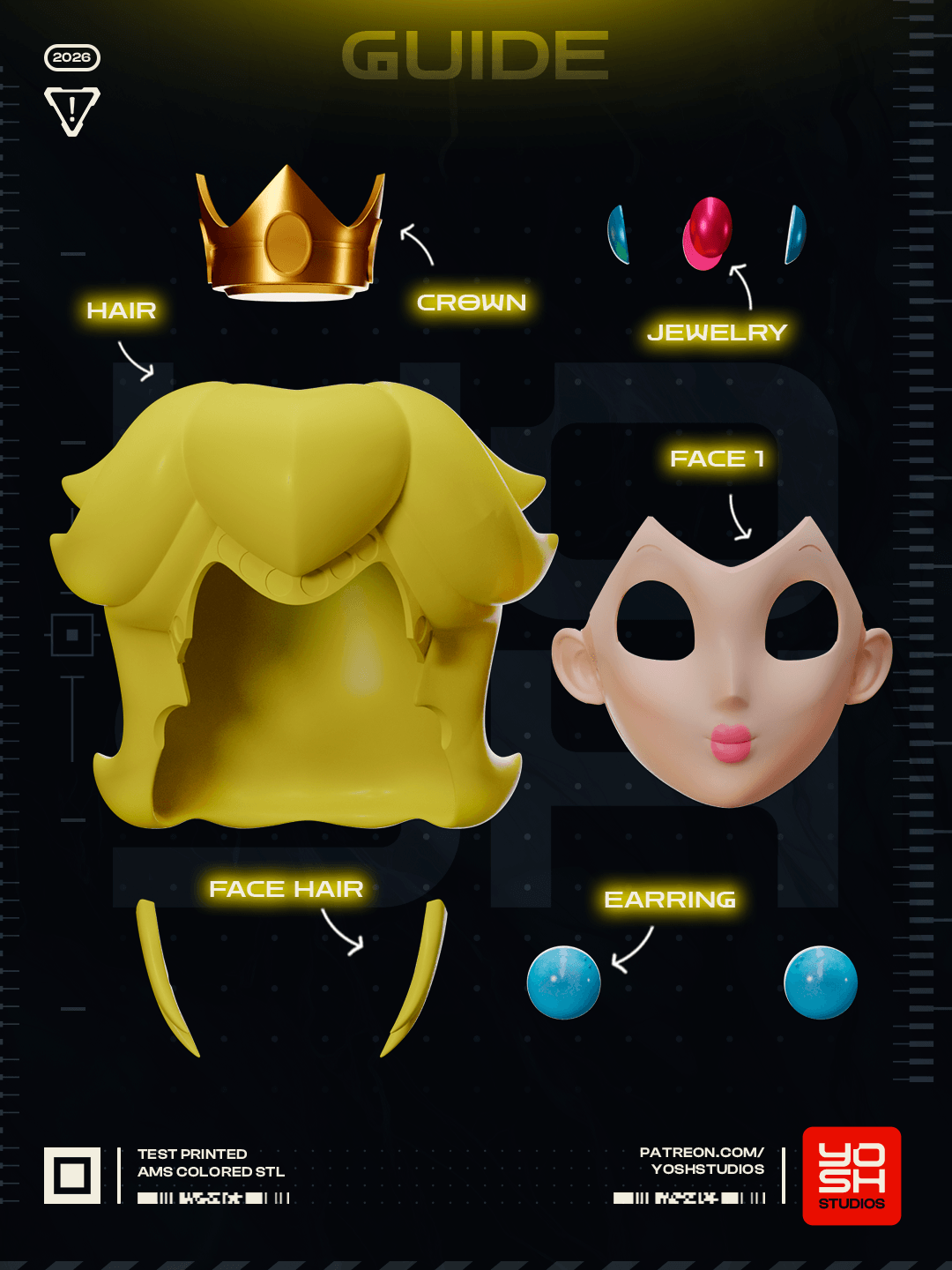 Blonde Princess Mask 3D Printer STL 3d model