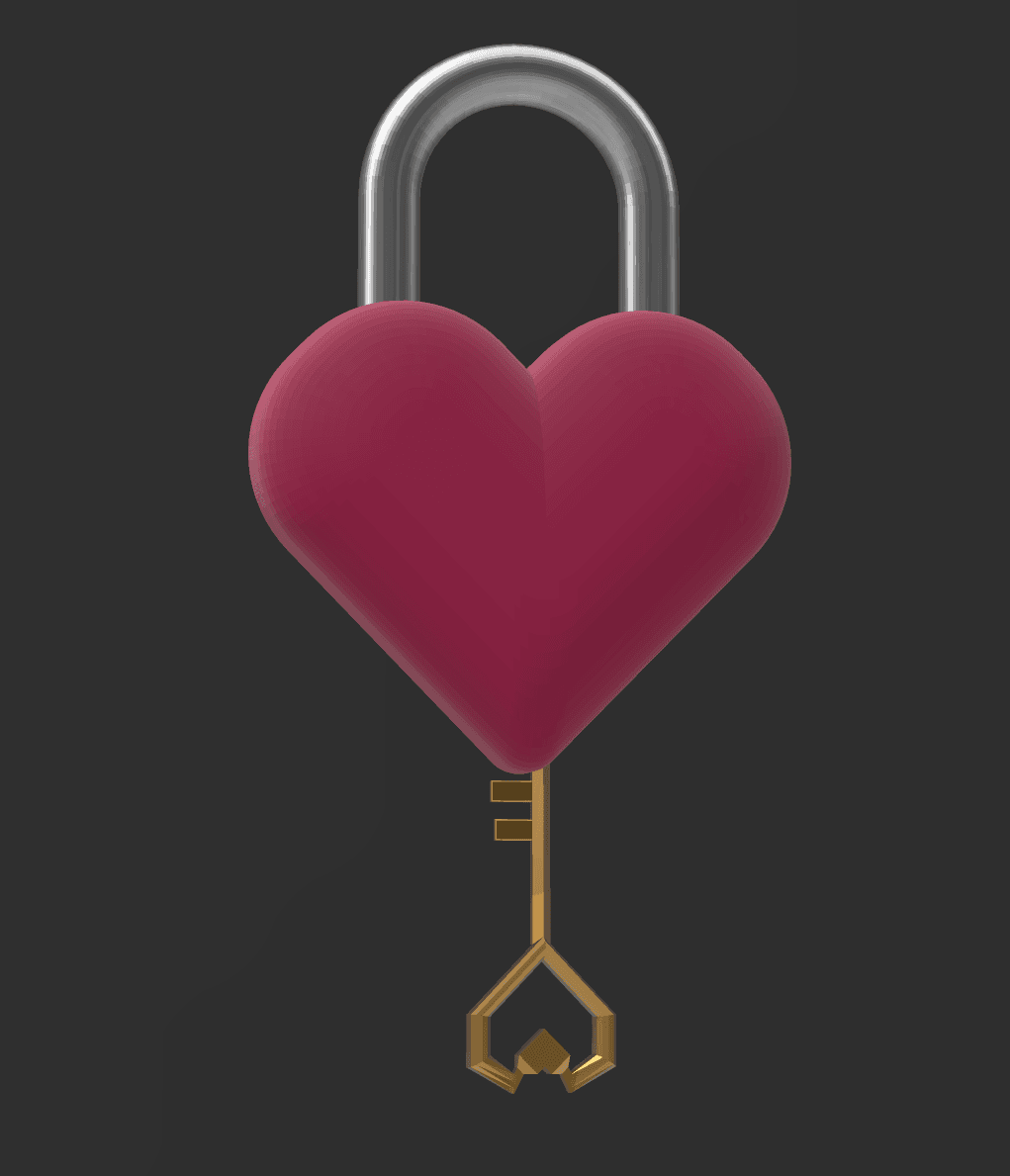 Valentines Heart Love Lock & Key  (Thangs Valentine’s Day Contest) 3d model