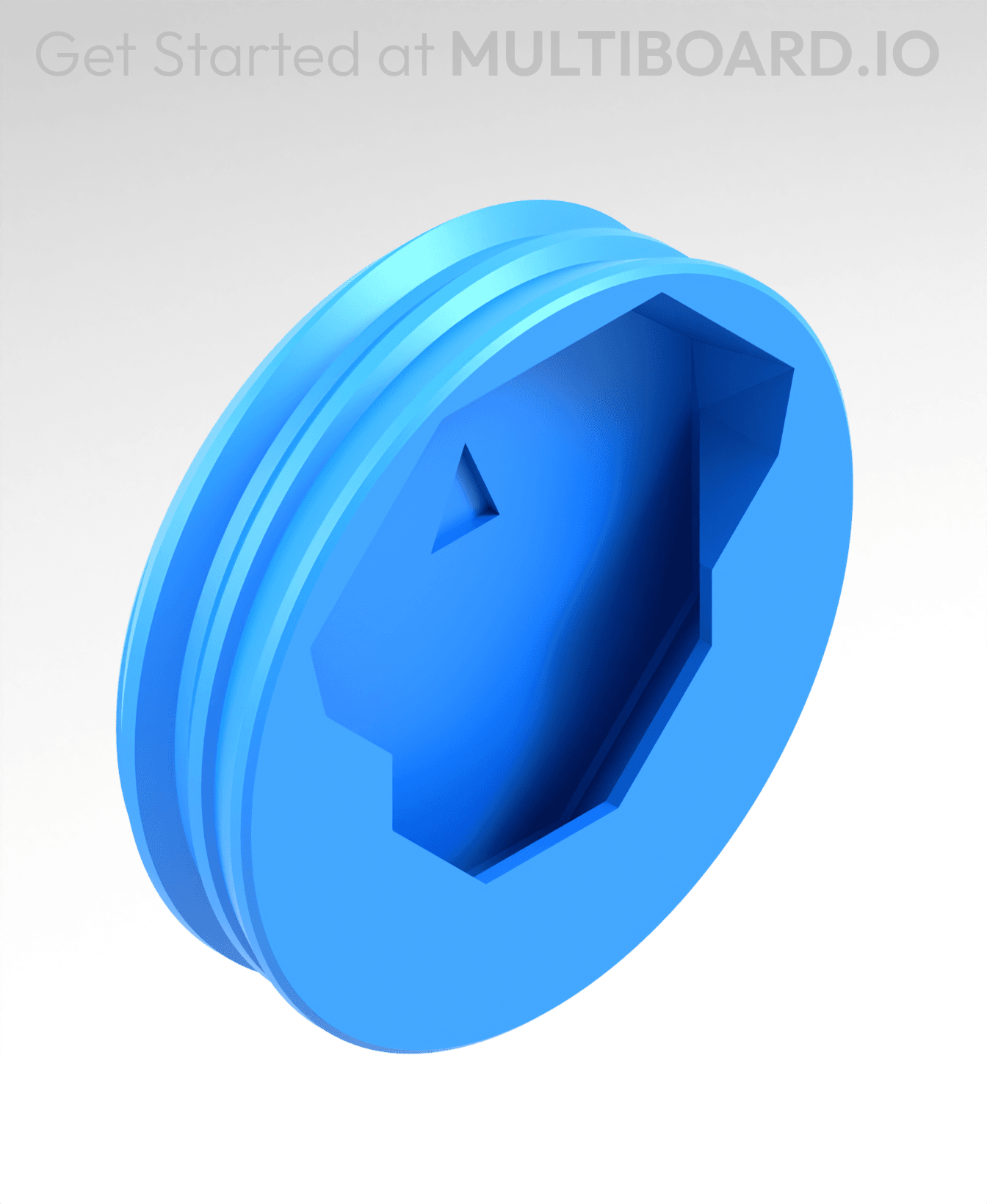 Bottom - Half Fix Point Hole - Large Thread 3d model
