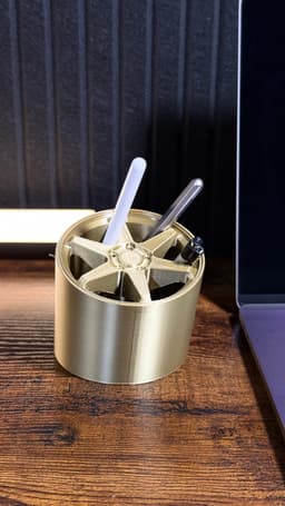 Enkei TS6 Wheel Pen Cup | No-Support Print | Automotive Desk Organizer 3d model