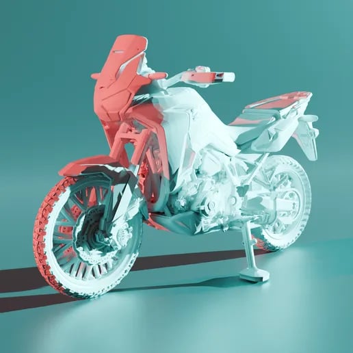 Africa Twin 1100 – Modelo 3D de moto trail para imprimir y exhibir 3d model
