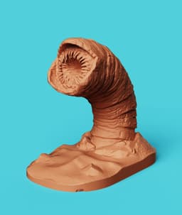 Dune Sandworm Headphone Stand | Sci-Fi Desk Decor 3d model