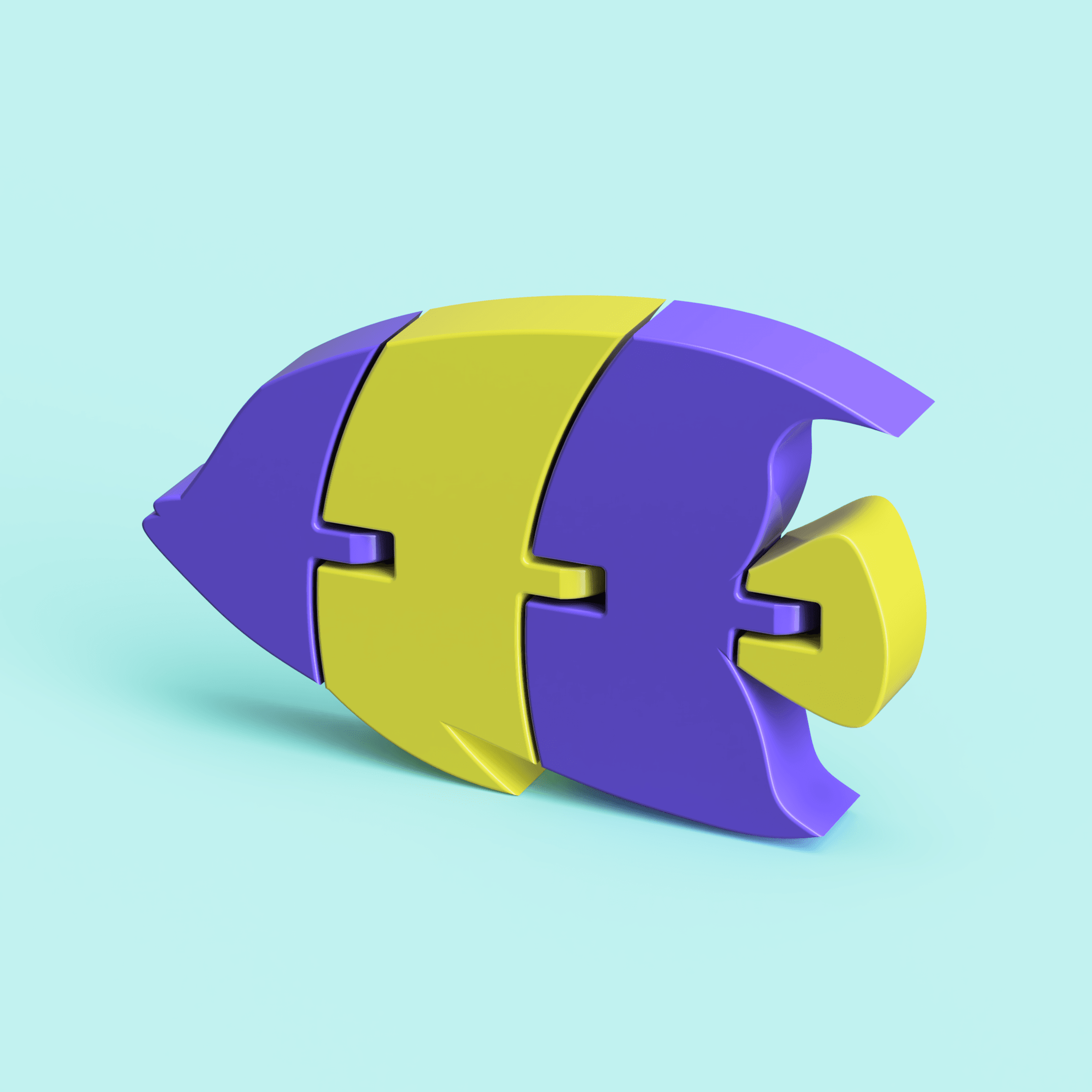 Articulated Tropical Fish 3d model