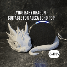 Lying Baby Dragon - suitable for Alexa Echo Pop 3d model