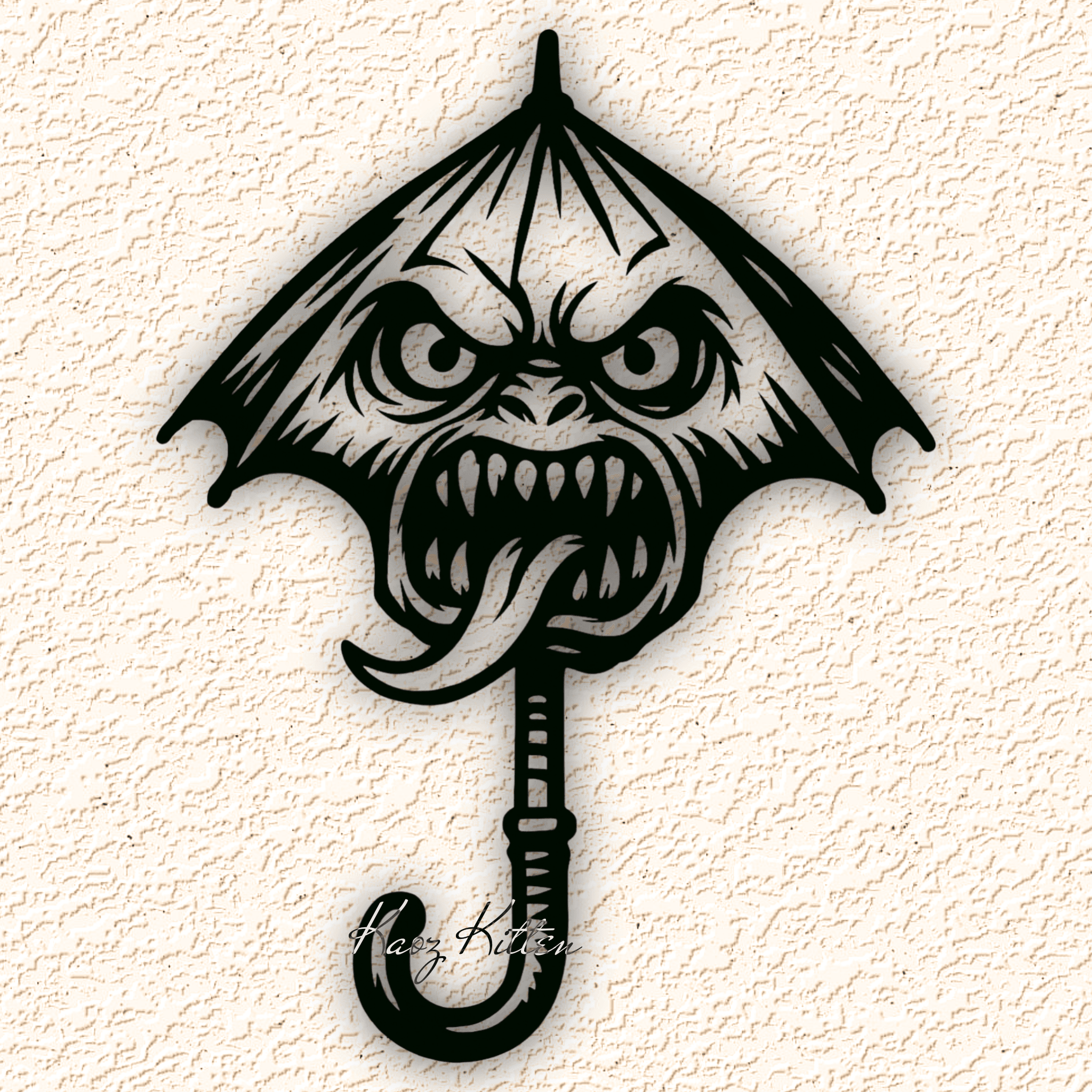 haunted umbrella wall art home decor 3d model