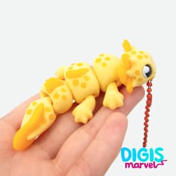 Tiny Axolotl Flexi + Keychain 3d model