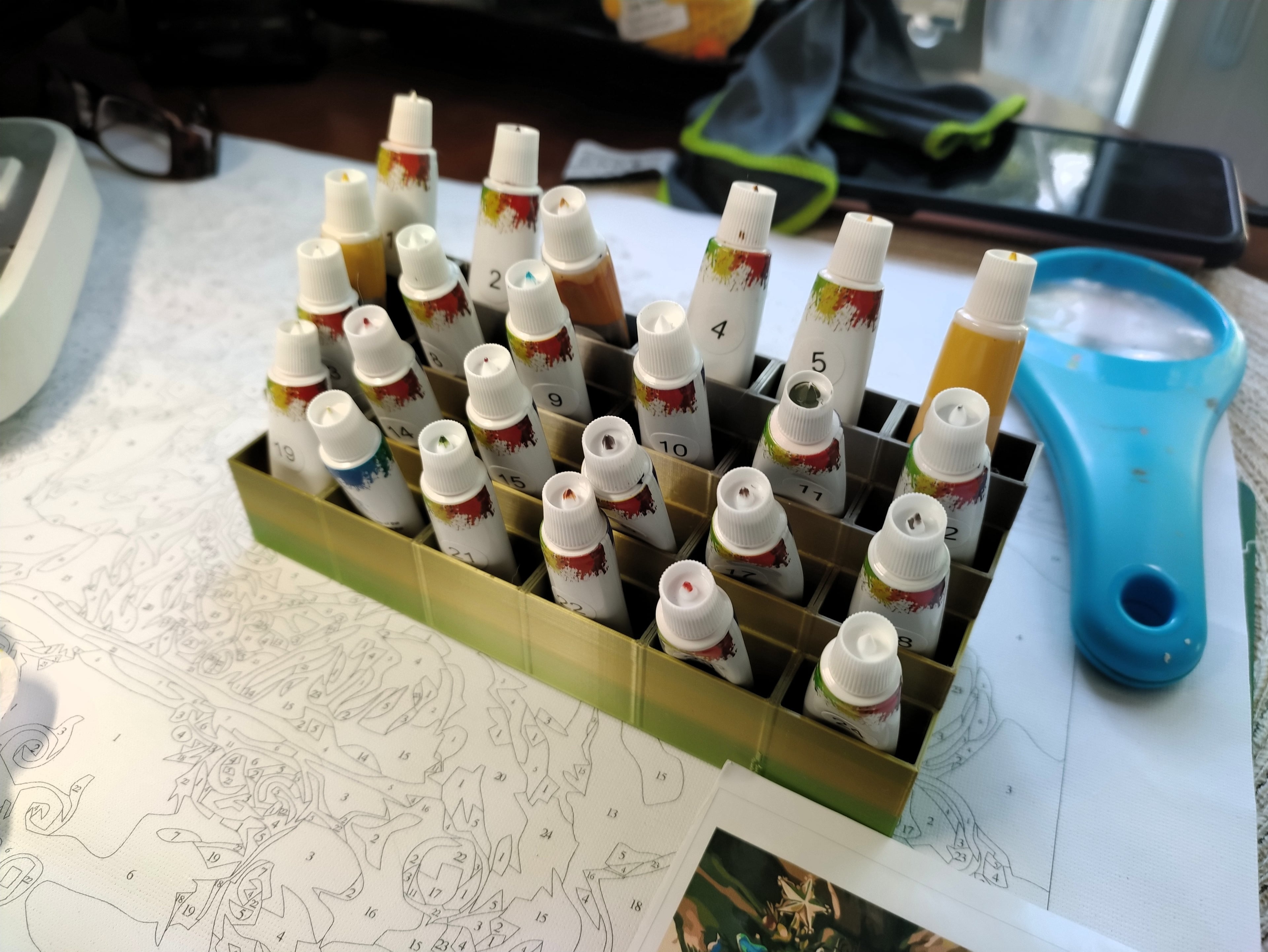 Paint tube holder for Paint-by-Numbers (Stadium Seating style) 3d model