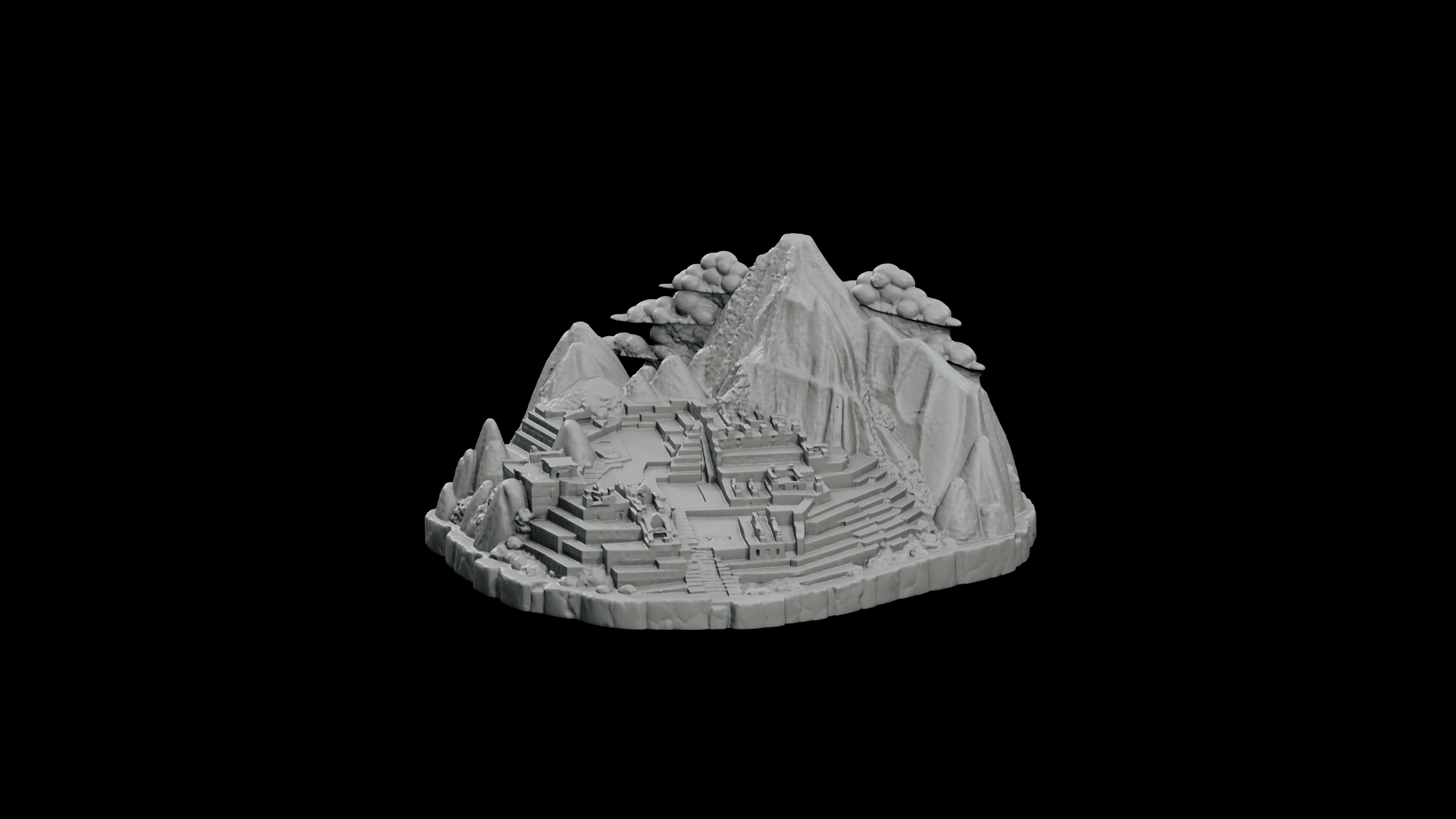 Machu Picchu Terrace Shrine STL - Printable Landmark Desk Miniature 3d model