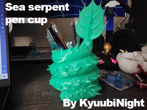 Sea Serpent Pen Cup  3d model