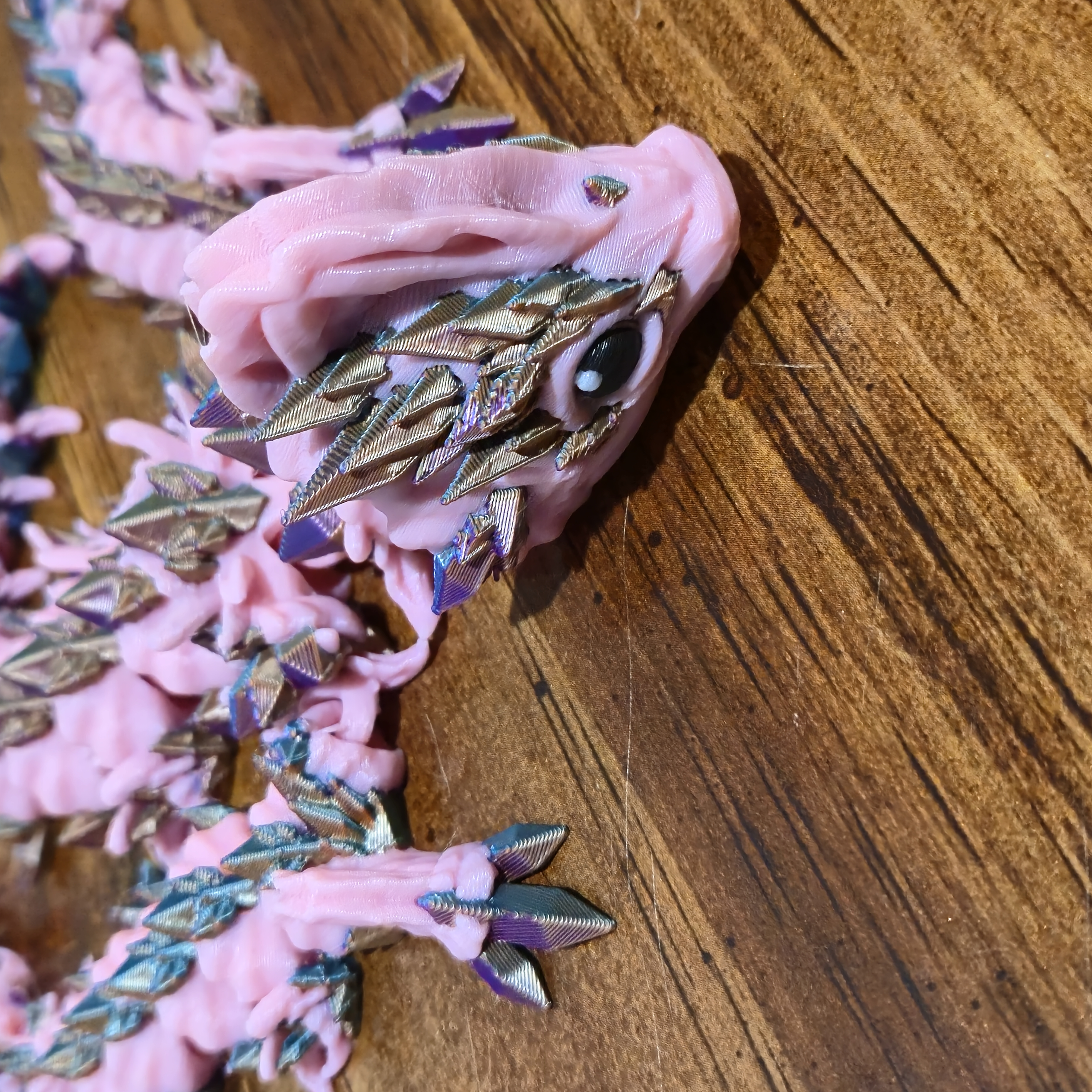 Fully painted Baby Jellyfish Dragon. Elegoo Pink & Amolen Silk Purple/Blue-green/Burnt Orange.