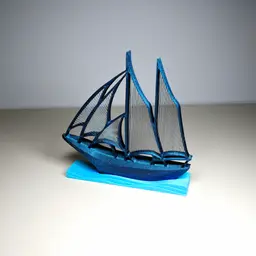 String Schooner Model 3d model