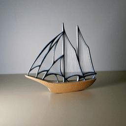 String Schooner Model 3d model