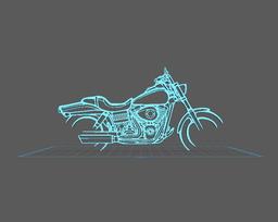Harley Davidson - Fat Bob 2010 Wall Art 3d model