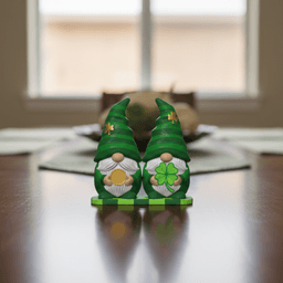St. Patrick’s Day STL File – Irish Gnome Set with Gold Coin and Shamrock-Lucky Decor Figurine 3d model