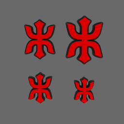 Red Ronin Chapter Flat Symbols 3d model