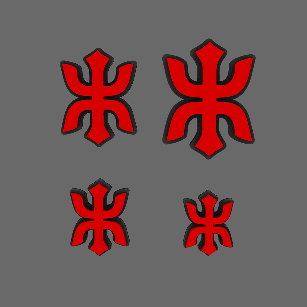 Red Ronin Chapter Flat Symbols 3d model