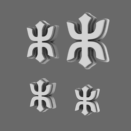 Red Ronin Chapter Flat Symbols 3d model