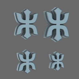 Red Ronin Chapter Flat Symbols 3d model