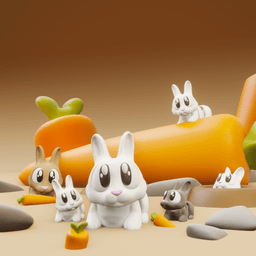 Karot the Rabbit – Flexi Fidget Rabbit – 3DPAW 3d model