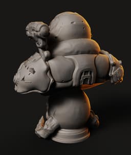 Hell Marine Bust STL | Gaming Bust 3D Print | Skull Base 3d model