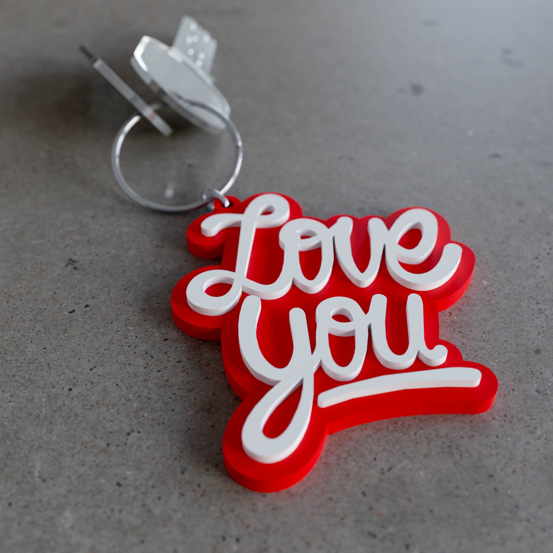 Love you - keychain 3d model