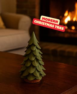 MODERN CHRISTMAS TREE / 2 PART DESIGN / NO AMS / MODERN ABSTRACT DECOR / HOMEDECOR / TABLEDECOR 3d model