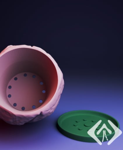 Cracked Stone Planter 3d model