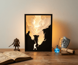 Fantasy Dragon Nightsky Shadow Box 3d Lamp 3d model