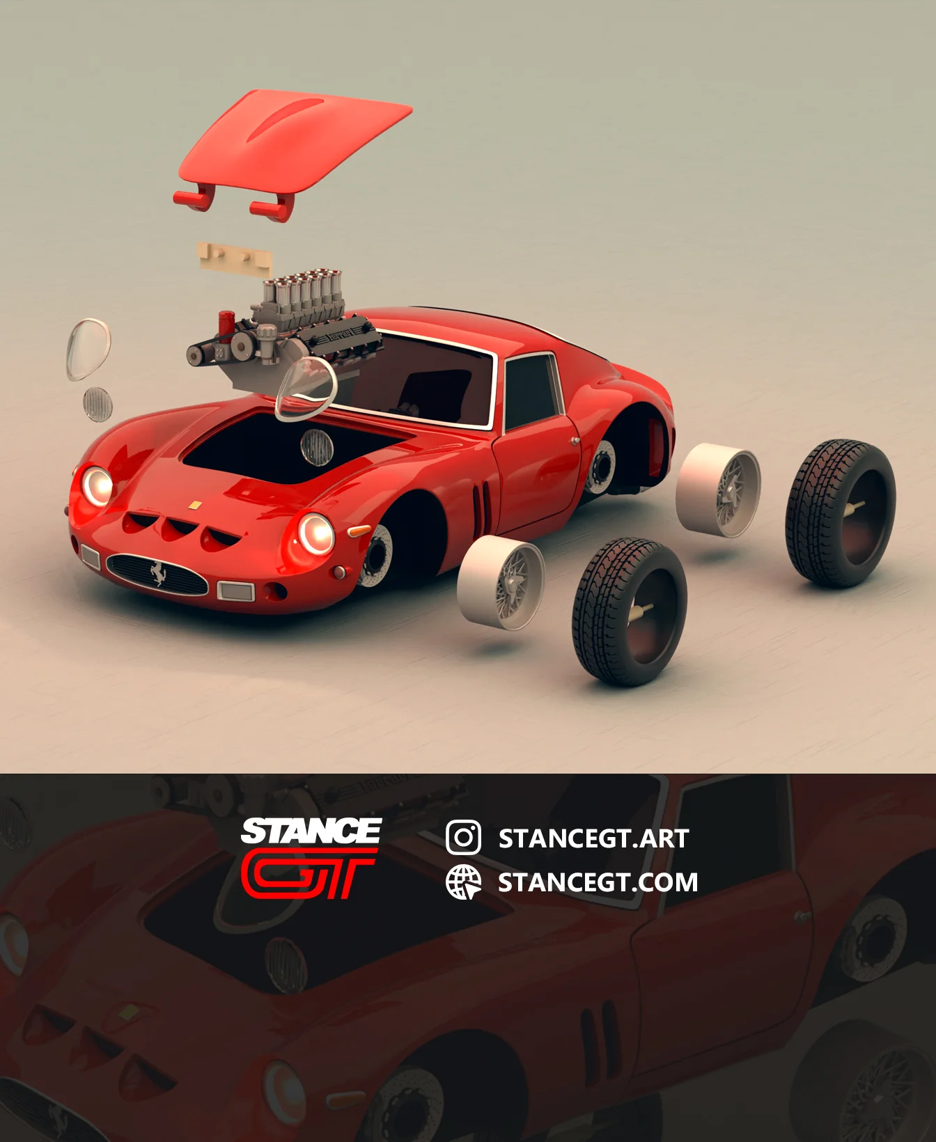 Ferrari 250 GTO | Scale Model car (Pre-supported STL included) 3d model