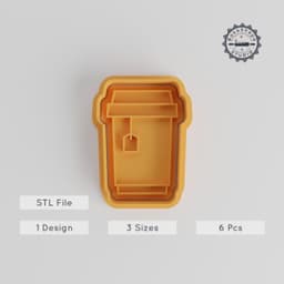 Tea Cup Cutter & Stamp Set, Cookie & Fondant Shaping Tools, S/M/L Sizes, 6 Pieces, Drink Theme PRODUCT_4349 3d model