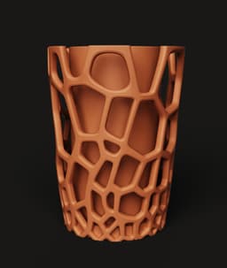 Voronoi Geometric Planter Set | Modern 3D Printed Flower Pot | Organic Mesh Decor 3d model