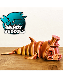 Dolpcon Gentleman Cute Dolphin / Aquatic Mammal Articulated / Print-in-Place Ocean Creature 3d model