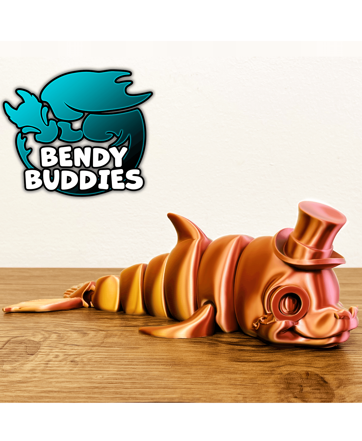 Dolpcon Gentleman Cute Dolphin / Aquatic Mammal Articulated / Print-in-Place Ocean Creature 3d model